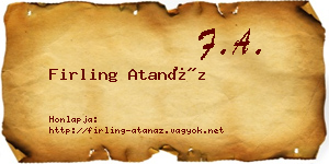 Firling Atanáz névjegykártya